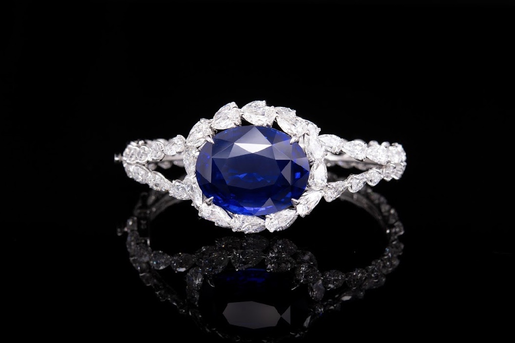 “Blue Sapphire and diamond bangle” – Rajdamri Gems